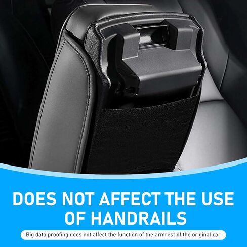Upgraded Car Center Console Cover, Heightening Car Armrest Cushion, Leather Armrest Cover Cushion with 2 Storage Bags, Universal Auto Armrest Storage Box for Most Vehicles (Black) in Saudi Arabia