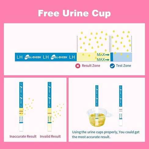 25 Count Ovulation Test Strips with Cups, Bulk Ovulation Test Strips for Women, Ovulation Predictor Kit, Accurate Fertility Tests for Home, Individually Wrapped 5mm LH in Kuwait