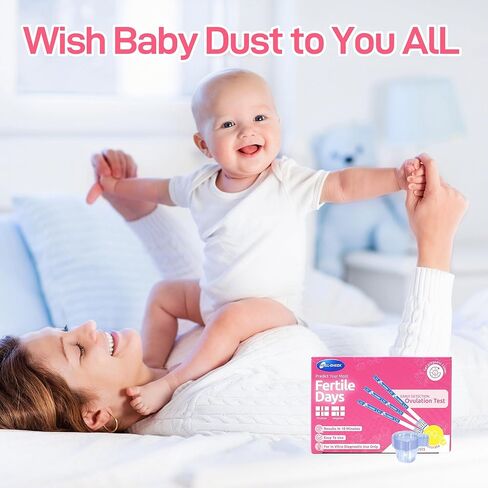 25 Count Ovulation Test Strips with Cups, Bulk Ovulation Test Strips for Women, Ovulation Predictor Kit, Accurate Fertility Tests for Home, Individually Wrapped 5mm LH in Kuwait