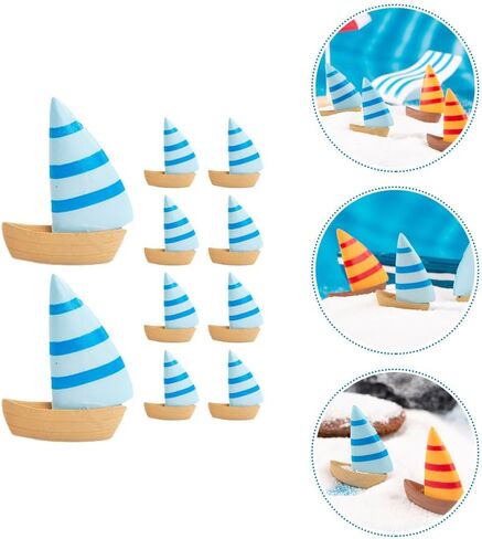 Logofun 40pcs مصغرة مراكب الشراع الشراعية راتنج الشراع الشراعي نماذج شراعية بحرية لزخارف المناظر الطبيعية الصغيرة للكتاب - الأزرق 2.80x2.30x1.30 سم/1.14x0.90x0.51in in Saudi Arabia
