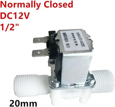 12V 24V 110V 220V صمام الملف اللولبي مغلق عادة صمام ماء مفتوح عادةً لضغط 0.02-0.8MPa 1/2 "(3/4" ، DC24V_NORMALY مغلق) in Saudi Arabia