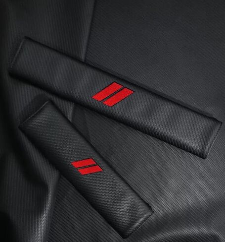 2PCS Car Seat Belt Cover for BMW, Carbon Fiber Seatbelt Shoulder Protection, Soft Car Seat Belt Strap Cushion Protect Your Neck and Shoulder, Car Accessories Seat Belt Pad for Car Truck (Black) in Saudi Arabia