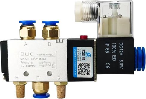 4V210-08 Pneumatic Cylinder Valve Electric Solenoid Valves 5 Way 2 Position Control Air Gas Magnetic 12V 24V 220V Coil Volt(DC24) in Saudi Arabia