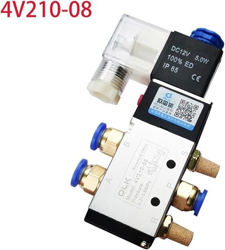 4V210-08 Pneumatic Cylinder Valve Electric Solenoid Valves 5 Way 2 Position Control Air Gas Magnetic 12V 24V 220V Coil Volt(DC24) in Saudi Arabia