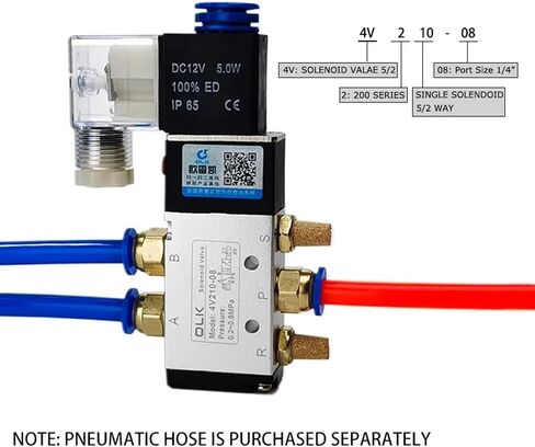 4V210-08 Pneumatic Cylinder Valve Electric Solenoid Valves 5 Way 2 Position Control Air Gas Magnetic 12V 24V 220V Coil Volt(DC24) in Saudi Arabia