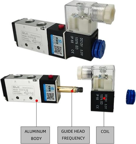 4V210-08 Pneumatic Cylinder Valve Electric Solenoid Valves 5 Way 2 Position Control Air Gas Magnetic 12V 24V 220V Coil Volt(DC24) in Saudi Arabia