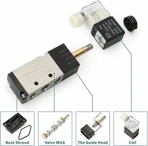 4V210 06 08 Válvula Solenoide De 2 Posições 5 Portas Tem dc24v, dc 12v, ac24v, ac110v, ac220v, AC380V(4V210-08,AC220V) in Saudi Arabia