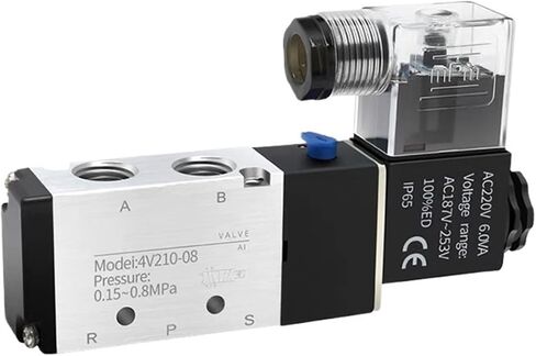 4V110 4V210 4V310 Pneumatic Electric Solenoid Valves 5 Way 2 Position Control Air Gas Magnetic Manifold Valve Group Set(4V310-08 DC24V) in Saudi Arabia
