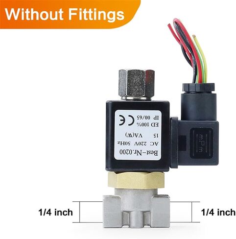 1/4" Normally Open Stainless Steel SS 304 2-Way Solenoid Valve DN8 For Oil Water Air Gas Pipe AC220V/110V DC12V/24V(DC24) in Saudi Arabia