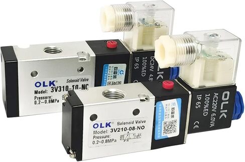 صمام الملف اللولبي الهوائي 24V 3V210-08 3V210-08-NO 3V310-10-NC 3V310-10-NO 3 طريقة مفتوحة عادةً صمامات الهواء القريبة (3V310-10-NC ، AC220V) in Saudi Arabia