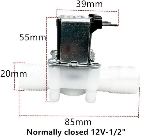 AC 220V 110V DC 12V 24V 1/2 "3/4" ذكور خيط الملف اللولبي صمام التحكم في صمام وحدة التحكم في المياه المفتوحة عادة مفتوحة بشكل طبيعي (1/2 "، AC 110V_NORMARY مغلق) in Saudi Arabia