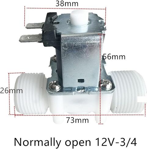AC 220V 110V DC 12V 24V 1/2 "3/4" ذكور خيط الملف اللولبي صمام التحكم في صمام وحدة التحكم في المياه المفتوحة عادة مفتوحة بشكل طبيعي (1/2 "، AC 110V_NORMARY مغلق) in Saudi Arabia