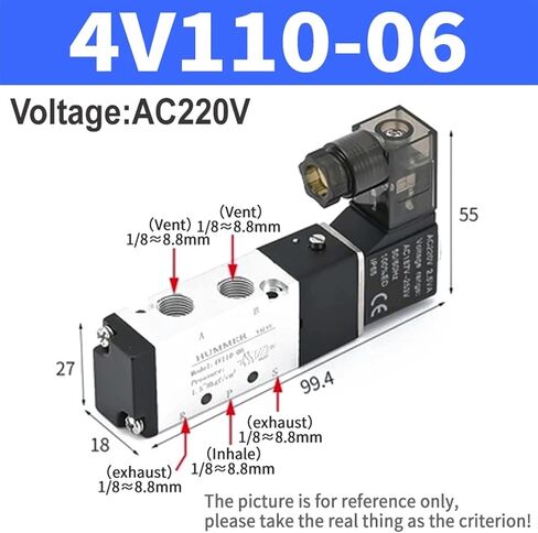 4V110 4V210 4V310 Pneumatic Electric Solenoid Valves 5 Way 2 Position Control Air Gas Magnetic Manifold Valve Group Set(4V310-08 DC24V) in Saudi Arabia