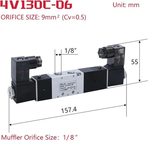 4V130C-06 4V230C-08 صمام الملف اللولبي مضاعفة التحكم المزدوج 5 طريق 3 الموضع لأسفل صمام الاتجاه الهوائي (4V430C-15 ، AC24V) in Saudi Arabia