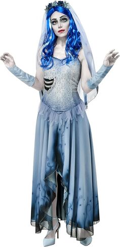 Rubies womens Corpse Bride Emily Costume Dress and Veil in Saudi Arabia