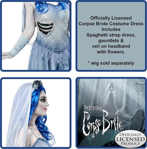 Rubies womens Corpse Bride Emily Costume Dress and Veil in Saudi Arabia