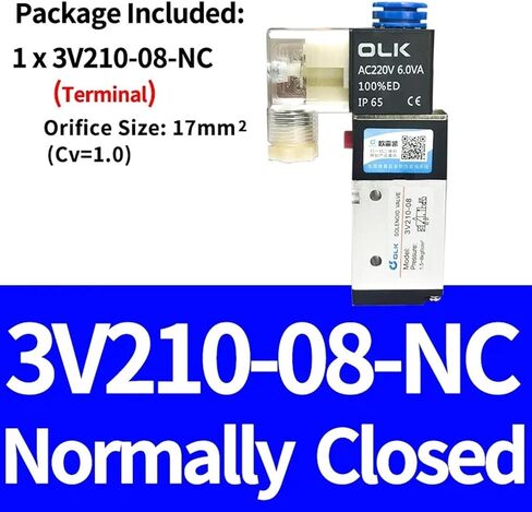 صمام الملف اللولبي الهوائي 24V 3V210-08 3V210-08-NO 3V310-10-NC 3V310-10-NO 3 طريقة مفتوحة عادةً صمامات الهواء القريبة (3V310-10-NC ، AC220V) in Saudi Arabia