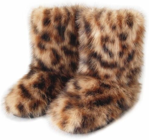 QMFUR المرأة فروي فو فراء الأحذية غامض رقيق منتصف العجل الثلوج الأحذية من جلد الغزال الدافئة الفراء اصطف الجوارب شقة أحذية الموضة in Kuwait