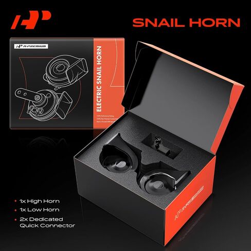 A-Premium Snail Horn متوافق مع Hyundai Elantra و Sonata و Santa Fe و Accent و Tucson و Genesis و Veloster و Ioniq و Azera و Equus & Kia Soul و Optima و Sorento و Forte و Sportage و Rio و Sedona و Sedona in Saudi Arabia