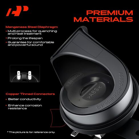 A-Premium Snail Horn متوافق مع Hyundai Elantra و Sonata و Santa Fe و Accent و Tucson و Genesis و Veloster و Ioniq و Azera و Equus & Kia Soul و Optima و Sorento و Forte و Sportage و Rio و Sedona و Sedona in Saudi Arabia
