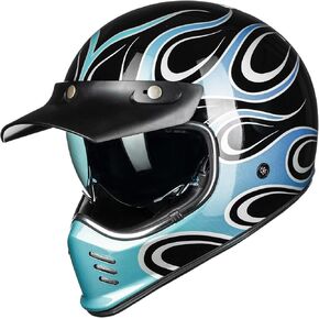 ILM Vintage Full Face Motorcycle Helmets for Adults Men Inner Visor Compatible for Moped ATV Cruiser Scooter DOT Model Z502(Matte Black, L) in Kuwait