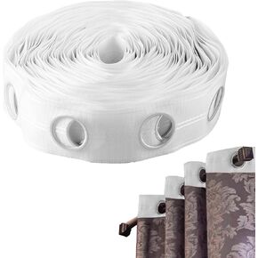 Curtain Rings, Curtain Heading Tape 10m 60 Holes 42mm Round Curtain Header Tape Anti-UV Folding Polypropylene Cloth Drapery Grommet Tape for Home Office in Saudi Arabia