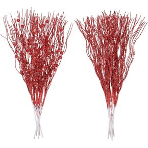 LOAVER 16 Pack Artificial Christmas Red Berry Picks Assorted Faux Pine Branches Spray with Pinecones Holly Stems for Xmas Tree Floral Arrangement Winter Wreath Gift Wrapping Decor in Kuwait