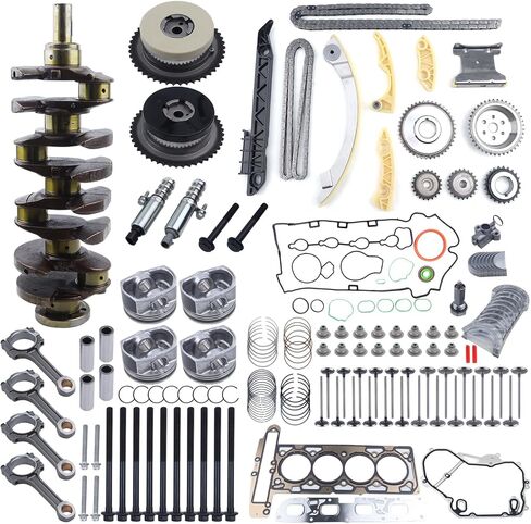 GM 2.4L Engine Rebuild Overhaul Kit w/Crankshaft,Timing Chain Kit,Head Gasket Set,VVT & & Connecting Rod Compatible with Chevrolet Buick GMC Saturn Replace# 12578164 12654958 12609858 HS54874 in Saudi Arabia