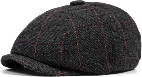 Quanhaigou Newsboy Flat Cap, Men's Vintage Gatsby Ivy Cabbie Hat, Beret Golf Driving Hats in Kuwait