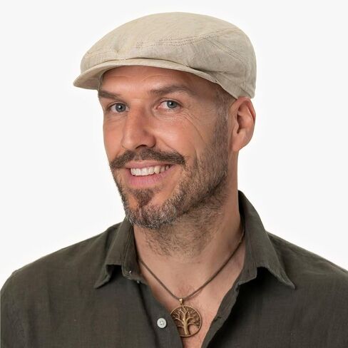 Stetson Belfast Linen Summer Flat Cap Men Portmeal 7 1/8 in Saudi Arabia