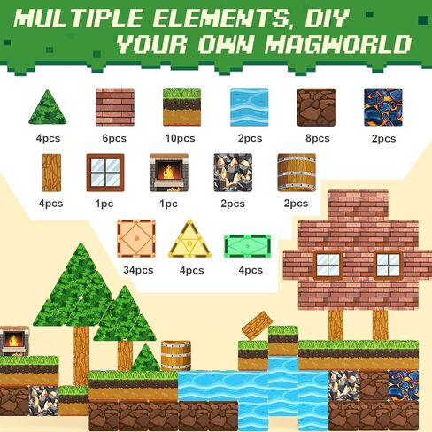 92PCS Magnetic Tiles Build Your Own Live City Toddlers Kids Toys City Road Construction Sensory Toys Preschool Learning Play with Cars Pretend Play Toy Gift for 3 4 5 6 7 Year Old Boys Girls in Saudi Arabia