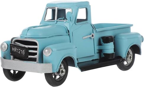 Cabilock Vintage Iron Car Model - تمثال شاحنة رجعية زرقاء للقصدير الأزرق لتصوير ديكور المنزل الدعامة والهدية لمحبي السيارات in Saudi Arabia