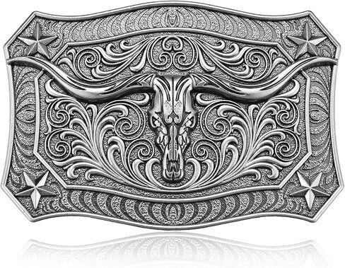 Masop Vogu Western Belt Beal Buckle للرجال ، مشبك حزام Longhorn Longhorn ، رعاة البقر حزمة الأزواج من أجل الجينز in Saudi Arabia