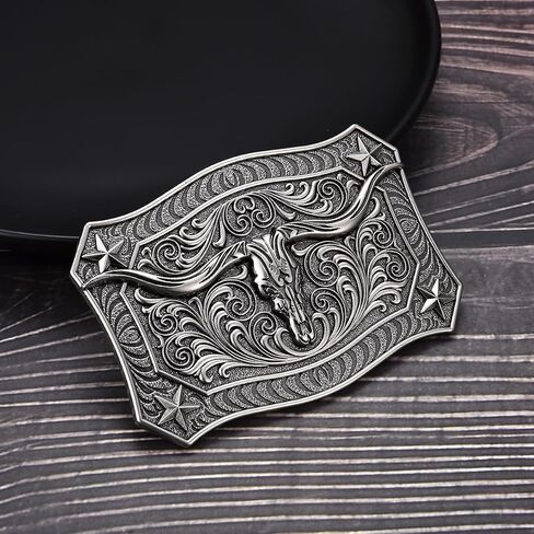 Masop Vogu Western Belt Beal Buckle للرجال ، مشبك حزام Longhorn Longhorn ، رعاة البقر حزمة الأزواج من أجل الجينز in Saudi Arabia