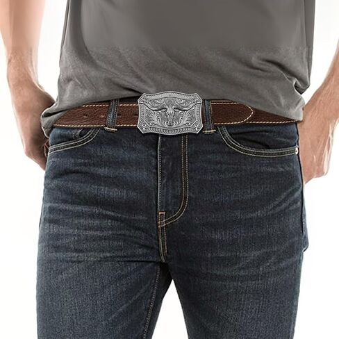 Masop Vogu Western Belt Beal Buckle للرجال ، مشبك حزام Longhorn Longhorn ، رعاة البقر حزمة الأزواج من أجل الجينز in Saudi Arabia
