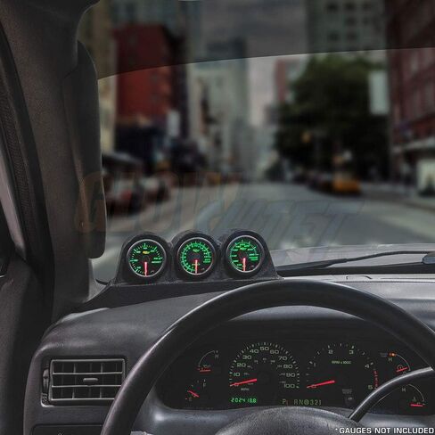 GlowShift Black Triple Dashboard Gauge Pod Compatible with Ford Super Duty F-250 F-350 Power Stroke 1999-2007 - ABS Plastic - Mounts (3) 2-1/16" (52mm) Gauges to Truck's Dash in Saudi Arabia