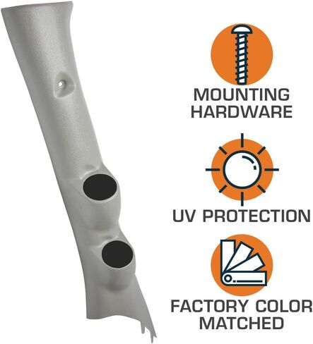 GlowShift Taupe Full Size Dual Pillar Gauge Pod Compatible with Dodge Ram Cummins 1500 2500 3500 2010-2018 - Factory Color Matched - UV Protected - ABS Plastic - Mounts (2) 2-1/16" (52mm) Gauges in Saudi Arabia