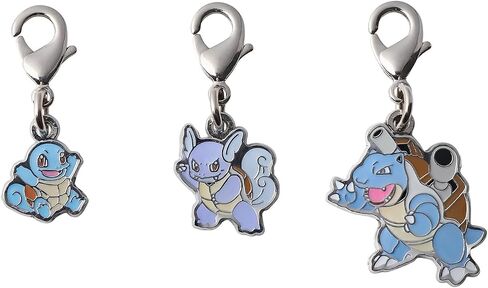 Squirtle Wartortle Blastoise - Metal Charm Set – Pokemon Center Japan – Keychain – Zipper Pull in Saudi Arabia