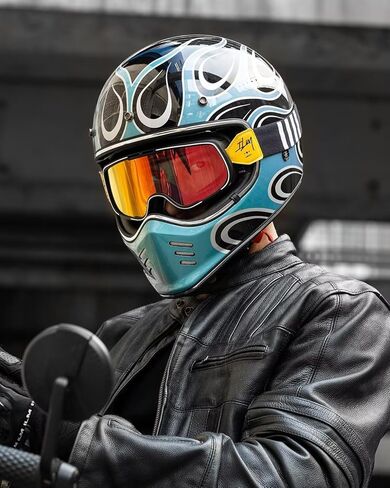 ILM Vintage Full Face Motorcycle Helmets for Adults Men Inner Visor Compatible for Moped ATV Cruiser Scooter DOT Model Z502(Matte Black, L) in Kuwait