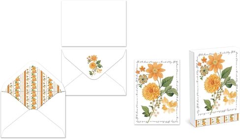 Punch Studio زهور الفاوانيا البارزة، بطاقات ملاحظات في صندوق، 10 بطاقات مع صندوق مزخرف (50419) in Kuwait