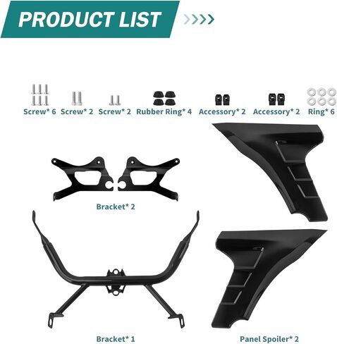 Motorcycle Side Fairing Panel Spoiler Support Brackets Covers Fit for Harley Touring FLTRXSE 2023-later CVO Road Glide ST FLTRXSTSE 2024-2025 (Vivid Black) in Kuwait