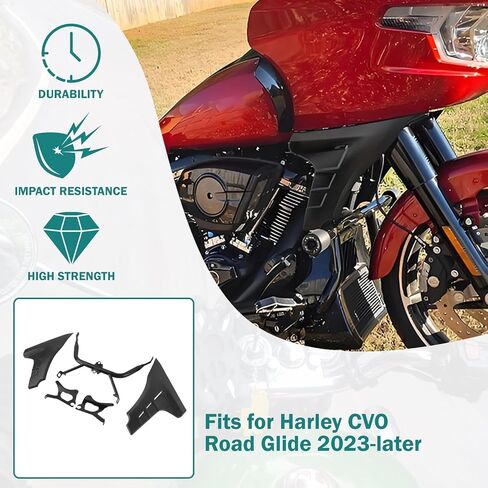 دراجة نارية جانب فرقة هدية ، أقواس دعم المفسد تغطي مناسبة ل Harley Touring Fltrxse 2023-Later Cvo Road Glide St Fltrxstse 2024-2025 (Black Black) in Kuwait