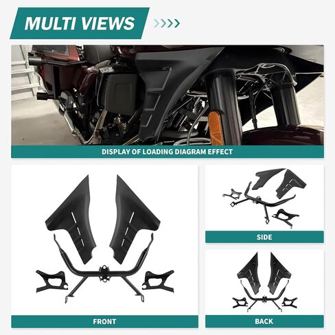 دراجة نارية جانب فرقة هدية ، أقواس دعم المفسد تغطي مناسبة ل Harley Touring Fltrxse 2023-Later Cvo Road Glide St Fltrxstse 2024-2025 (Black Black) in Kuwait