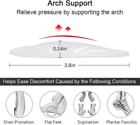 2 PCS ARCH Support Asse insooles للأقدام المسطحة ، منصات قوس الجل ، إدراج حذاء للنساء للنساء. in Saudi Arabia