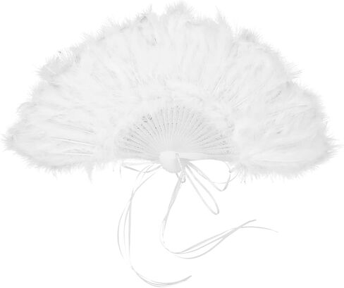 Healifty Bridal Plume Hand Fan Decore Pearl Rhinestone Decor in Kuwait