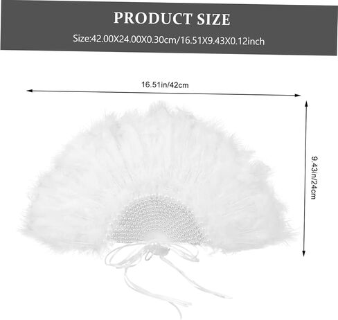 Healifty Bridal Plume Hand Fan Decore Pearl Rhinestone Decor in Kuwait