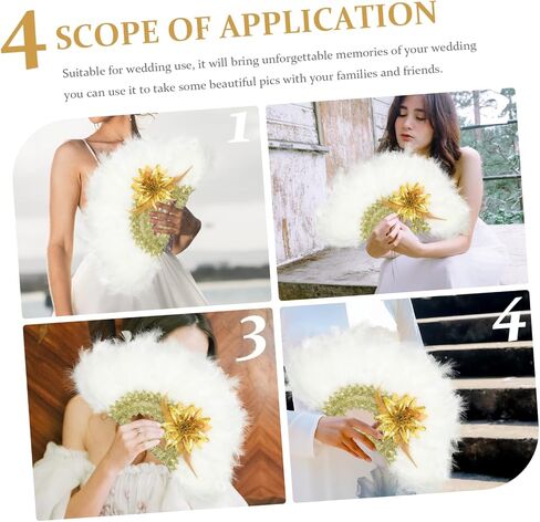 Ciieeo Elegant Wedding Plume Fan Unique Handheld Stage Performance Accessory for Women Stylish Design for Bridal Parties and Special Events in Saudi Arabia
