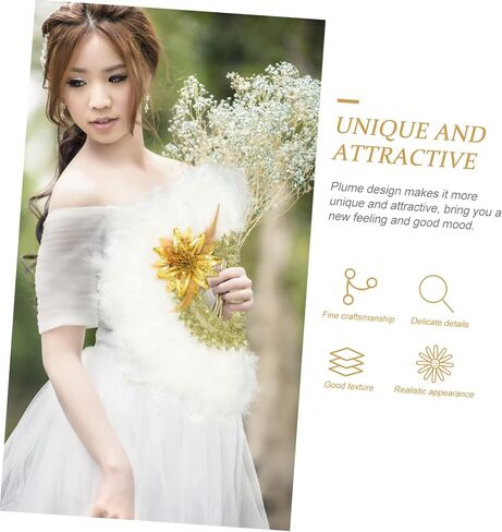 Ciieeo Elegant Wedding Plume Fan Unique Handheld Stage Performance Accessory for Women Stylish Design for Bridal Parties and Special Events in Saudi Arabia