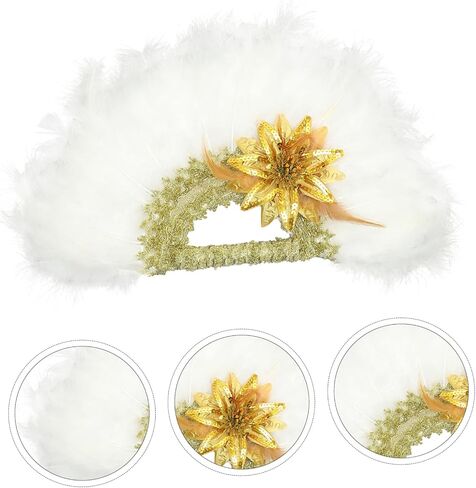 Ciieeo Elegant Wedding Plume Fan Unique Handheld Stage Performance Accessory for Women Stylish Design for Bridal Parties and Special Events in Saudi Arabia