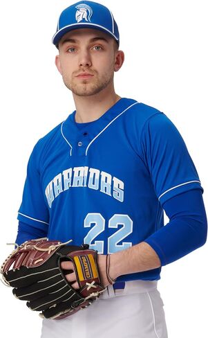 Champro Mens Heater 2-Butrowed Piped Piped Men Baseball Jersey in Saudi Arabia